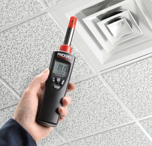 Immagine di Ridgid Kit composto da termometro micro IR-200 a infrarossi senza contatto e micro HM-100 tester per umidità/temperatura 36798+37438