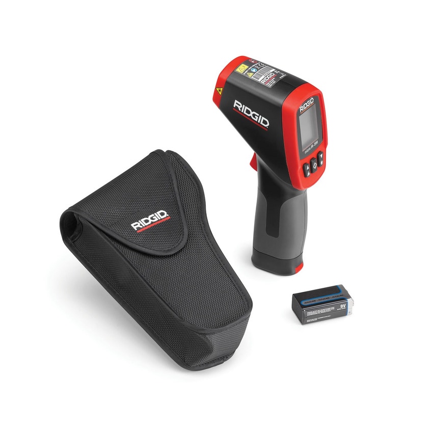 Immagine di Ridgid Kit composto da termometro micro IR-200 a infrarossi senza contatto e CM-100 misuratore digitale a pinza, per cavi con diametro fino a 30 mm 37428+36798