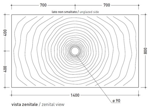 Immagine di Flaminia WATER DROP piatto doccia rettangolare L.140 P.80 cm, da appoggio o incasso filo pavimento, colore bianco finitura lucido DR140