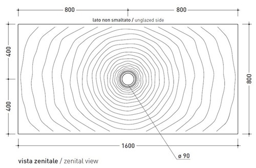 Immagine di Flaminia WATER DROP piatto doccia rettangolare L.160 P.80 cm, da appoggio o incasso filo pavimento, colore bianco latte finitura opaco DR8016LAT