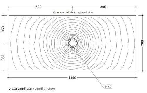 Immagine di Flaminia WATER DROP piatto doccia rettangolare L.160 P.70 cm, da appoggio o incasso filo pavimento, colore bianco finitura lucido DR7016