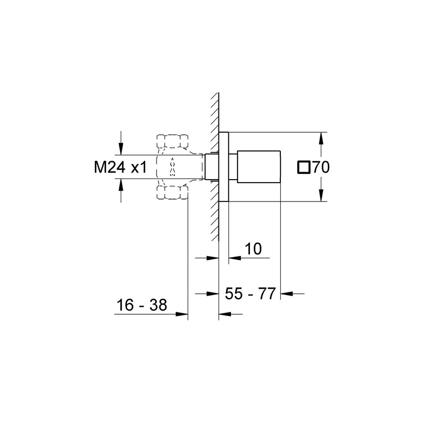 Immagine di Grohe EUROCUBE parte esterna finitura cromo 19910000