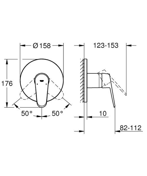 Immagine di Grohe EURODISC COSMOPOLITAN miscelatore monocomando, per doccia, finitura cromo 24055002