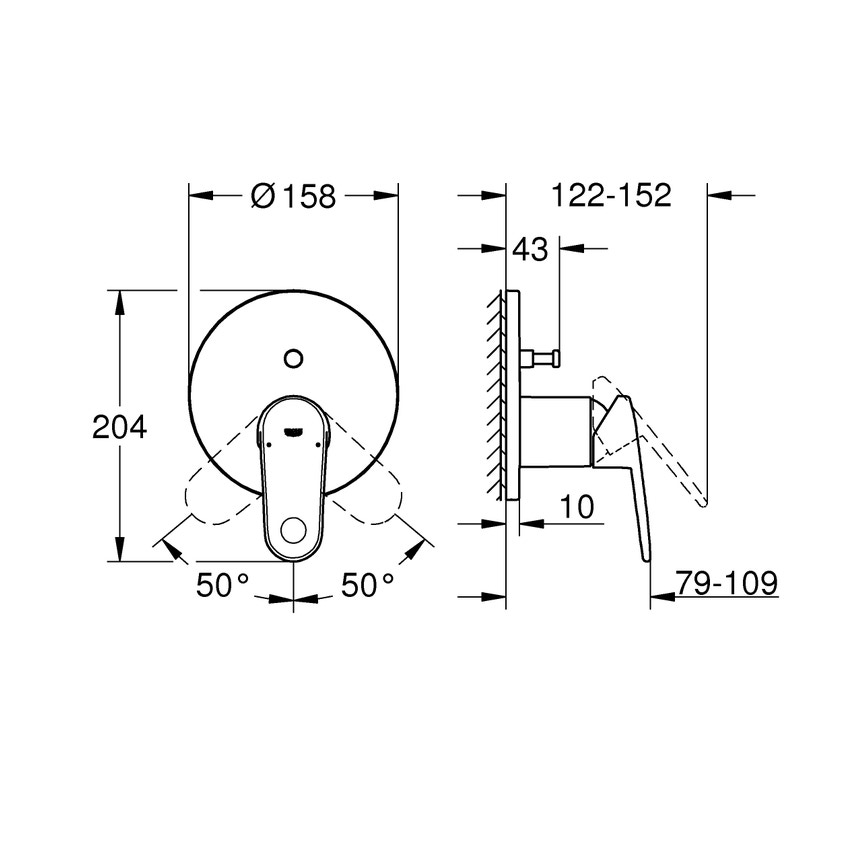 Immagine di Grohe EUROPLUS C miscelatore monocomando doccia a due vie con deviatore finitura cromo 24060002