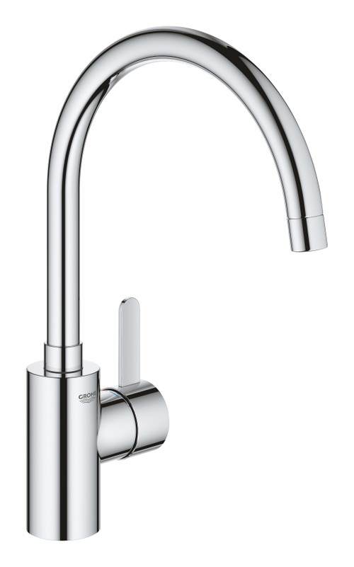 Immagine di Grohe EUROSMART COSMOPOLITAN miscelatore monocomando H.35 cm per lavello, con tecnologia EcoJoy (portata limitata a 5,7l/ min), con bocca girevole, finitura cromo 3284320E