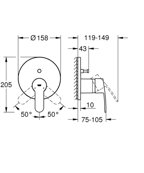 Immagine di Grohe EUROSTYLE COSMOPOLITAN miscelatore monocomando a due vie con deviatore finitura cromo 24052002