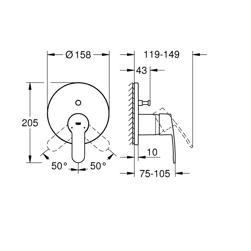 Immagine di Grohe EUROSTYLE COSMOPOLITAN miscelatore monocomando a due vie con deviatore finitura cromo 24052002
