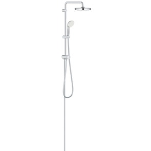 Immagine di Grohe TEMPESTA SYSTEM 210 sistema doccia con braccio doccia, soffione rotondo, deviatore, manopola doccia, supporto regolabile e flessibile 150 cm, finitura cromo 26381001
