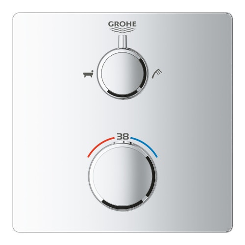 Immagine di Grohe GROHTHERM miscelatore termostatico vasca/doccia a 2 vie con deviatore, finitura cromo 24080000