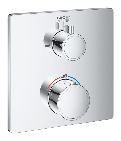 Immagine di Grohe GROHTHERM miscelatore termostatico vasca/doccia a 2 vie con deviatore, finitura cromo 24080000