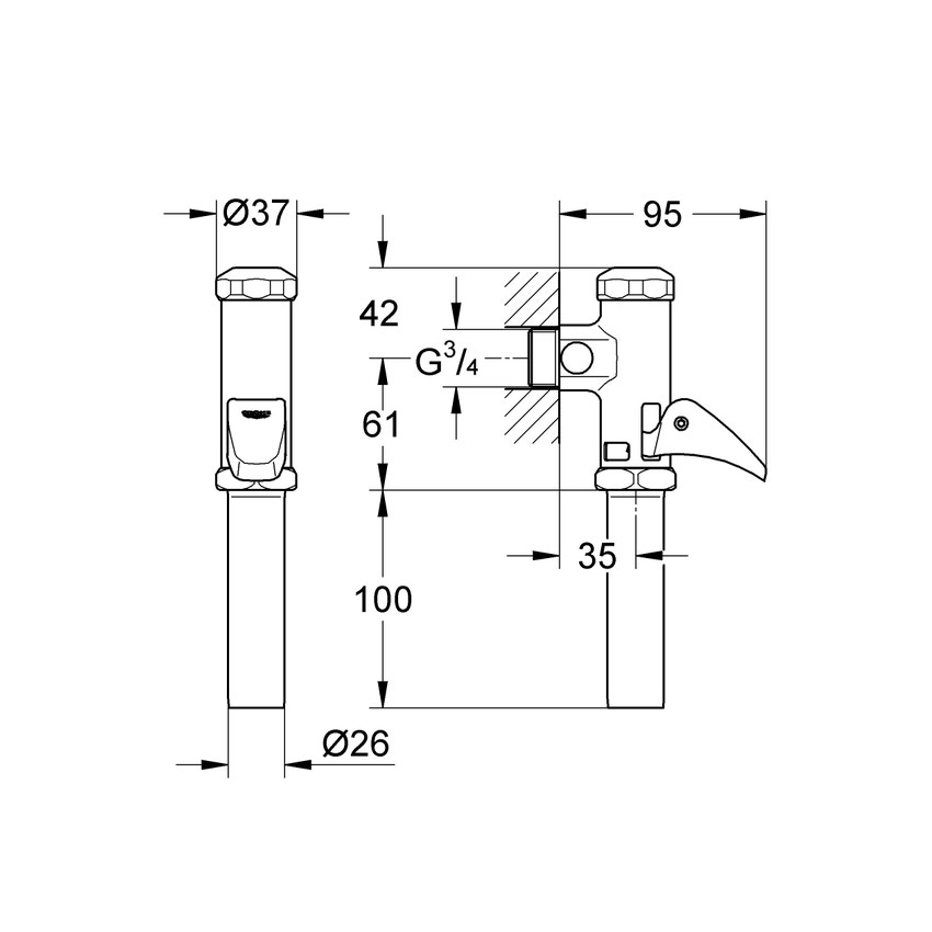 Immagine di Grohe flussometro automatico per wc 37139000