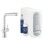 Immagine di Grohe BLUE HOME sistema completo con rubinetto per lavello bocca a L con refrigeratore, WiFi e docetta estraibile, finitura cromo 31539000