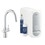 Immagine di Grohe BLUE HOME sistema completo con rubinetto per lavello bocca a C con refrigeratore, WiFi e doccetta estraibile, finitura cromo 31541000