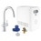 Immagine di Grohe BLUE PROFESSIONAL miscelatore con bocca a C per lavello con filtrante, WiFi e doccetta estraibile, finitura cromo 31325002