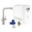 Immagine di Grohe BLUE PROFESSIONAL miscelatore bocca a L per lavello con sistema filtrante, WIFI e doccetta estraibile, finitura cromo satinato 31326DC2
