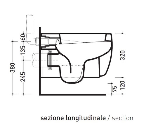 Immagine di Flaminia MONÒ vaso sospeso, senza sedile, colore bianco finitura lucido MN118