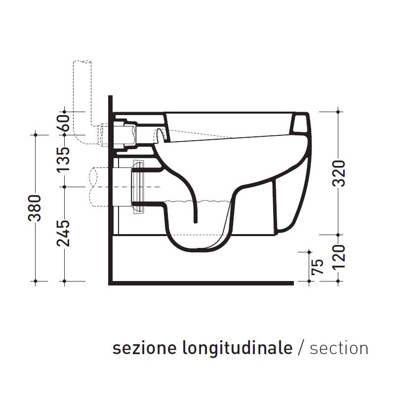 Immagine di Flaminia MONÒ vaso sospeso, senza sedile, colore bianco finitura lucido MN118