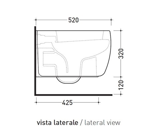 Immagine di Flaminia MONÒ vaso sospeso, senza sedile, colore bianco finitura lucido MN118