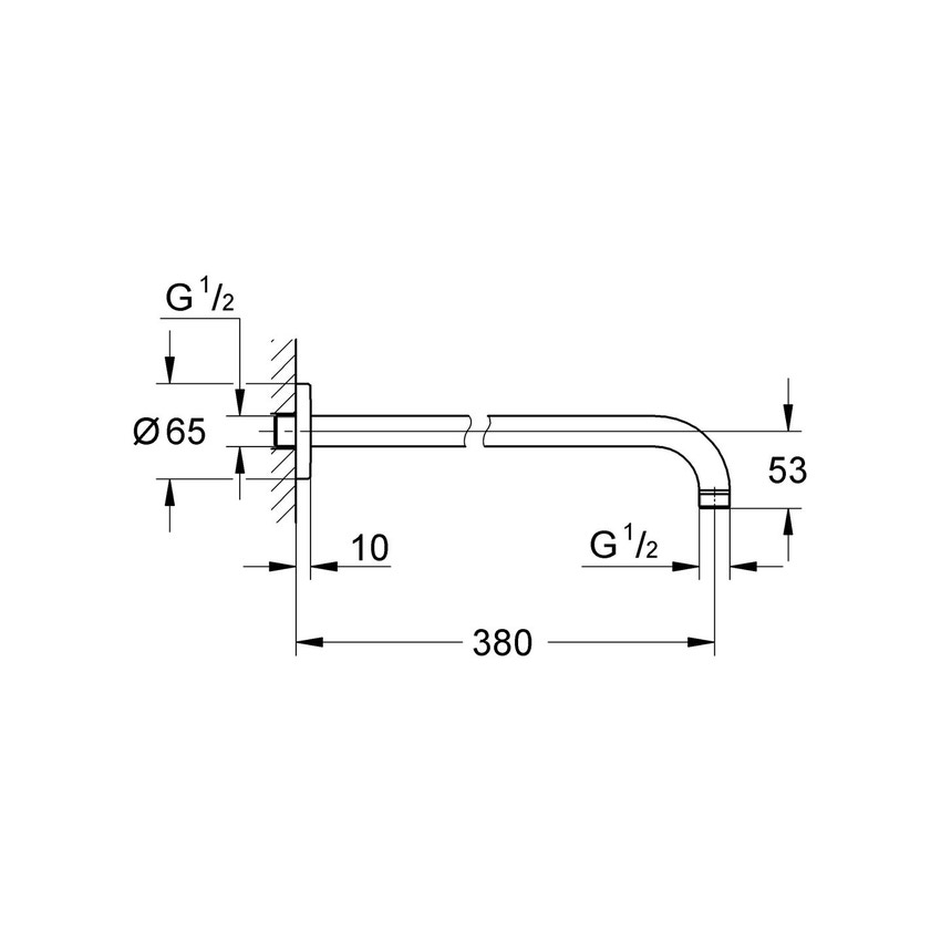 Braccio a parete sporgenza 380 mm