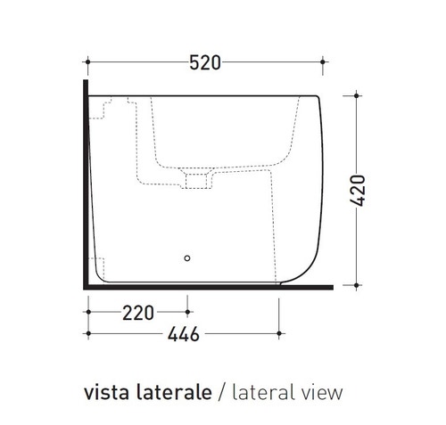 Immagine di Flaminia MONÒ bidet back to wall monoforo, con troppopieno, colore bianco finitura lucido MN217