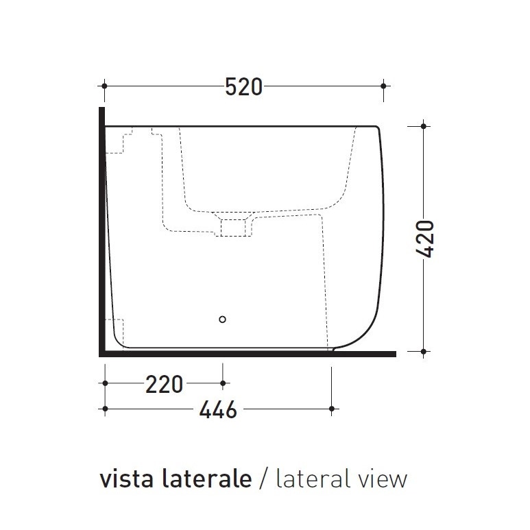 Immagine di Flaminia MONÒ bidet back to wall monoforo, con troppopieno, colore bianco finitura lucido MN217
