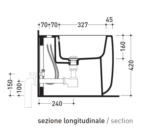 Immagine di Flaminia MONÒ bidet back to wall monoforo, con troppopieno, colore bianco finitura lucido MN217