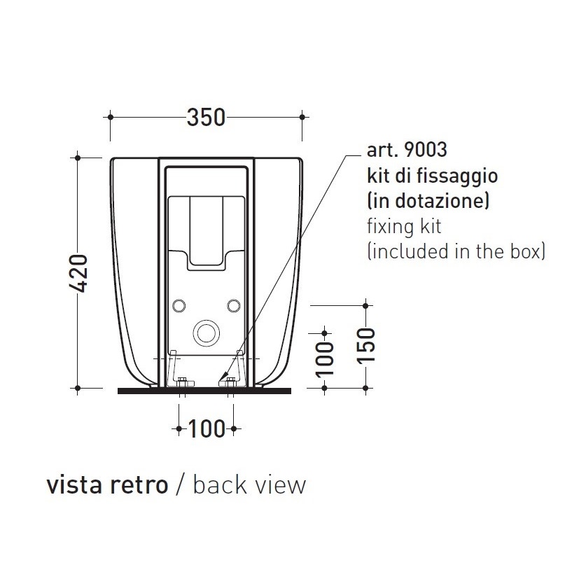 Immagine di Flaminia MONÒ bidet back to wall monoforo, con troppopieno, colore bianco finitura lucido MN217