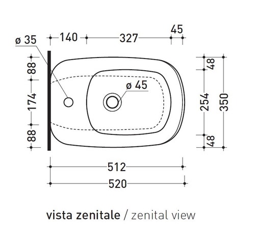 Immagine di Flaminia MONÒ bidet back to wall monoforo, con troppopieno, colore bianco finitura lucido MN217