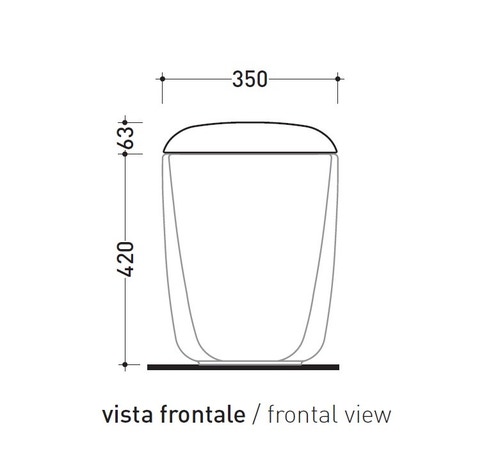 Immagine di Flaminia MONÒ coprivaso avvolgente in termoindurente, a discesa rallentata, colore bianco finitura lucido MNCW03