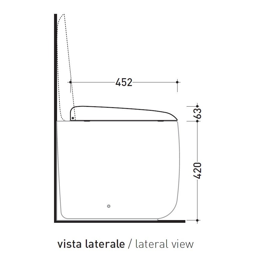 Immagine di Flaminia MONÒ coprivaso avvolgente in termoindurente, a discesa rallentata, colore nero finitura lucido MNCW03NER
