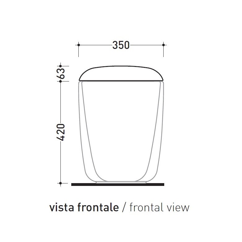 Immagine di Flaminia MONÒ coprivaso avvolgente in termoindurente, a discesa rallentata, colore nero finitura lucido MNCW03NER