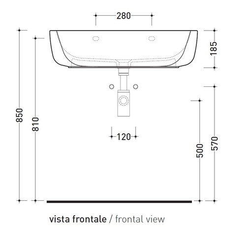Immagine di Flaminia MONÒ 74 lavabo 74 cm da appoggio o sospeso, senza troppopieno, colore bianco finitura lucido MN74L