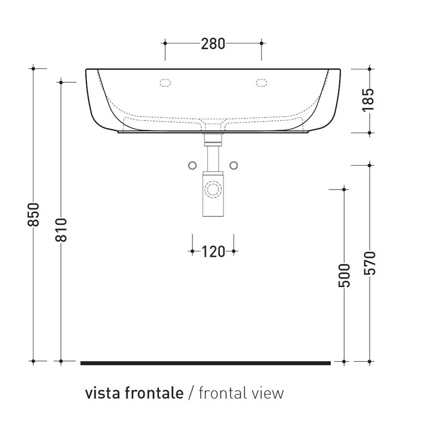 Immagine di Flaminia MONÒ 74 lavabo 74 cm da appoggio o sospeso, senza troppopieno, colore bianco finitura lucido MN74L