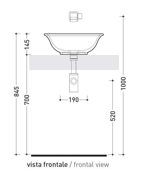 Immagine di Flaminia BOLL 42 lavabo rotondo da appoggio 42 cm, senza troppopieno, colore bianco finitura lucido BL42L