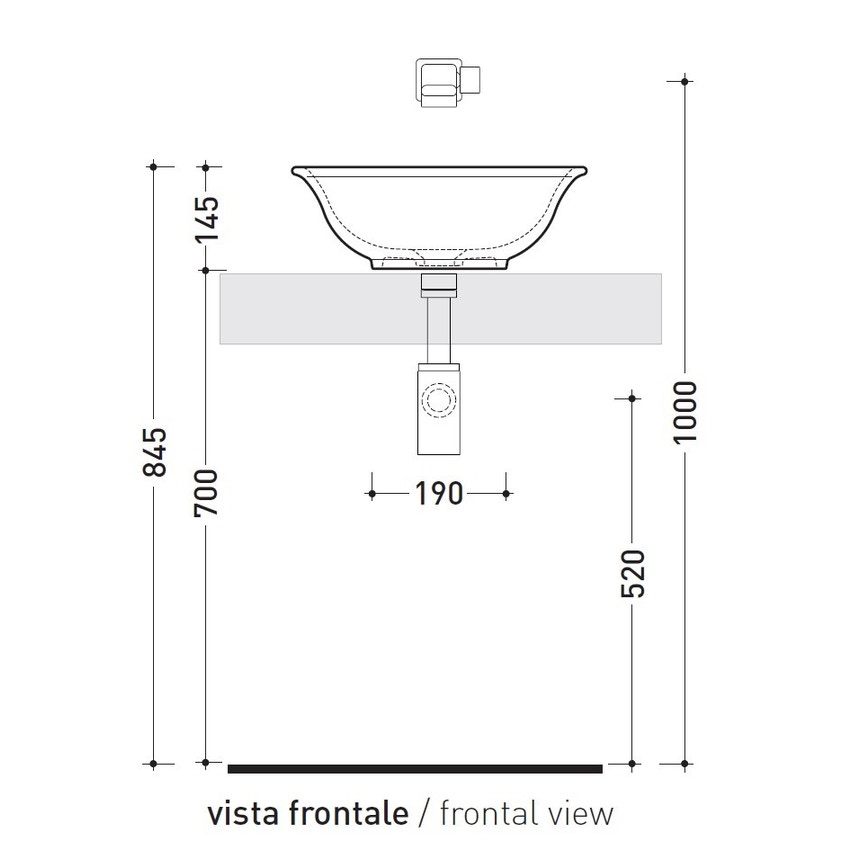 Immagine di Flaminia BOLL 42 lavabo rotondo da appoggio 42 cm, senza troppopieno, colore bianco finitura lucido BL42L