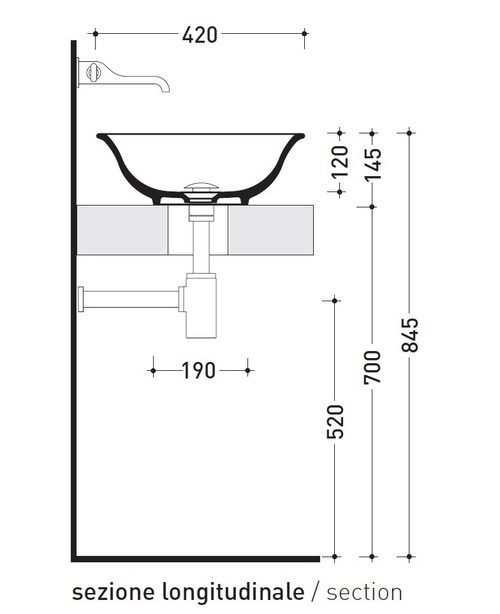 Immagine di Flaminia BOLL 42 lavabo rotondo da appoggio 42 cm, senza troppopieno, colore bianco finitura lucido BL42L