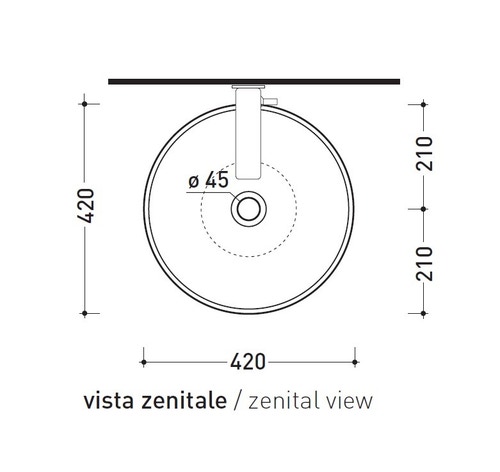 Immagine di Flaminia BOLL 42 lavabo rotondo da appoggio 42 cm, senza troppopieno, colore bianco finitura lucido BL42L