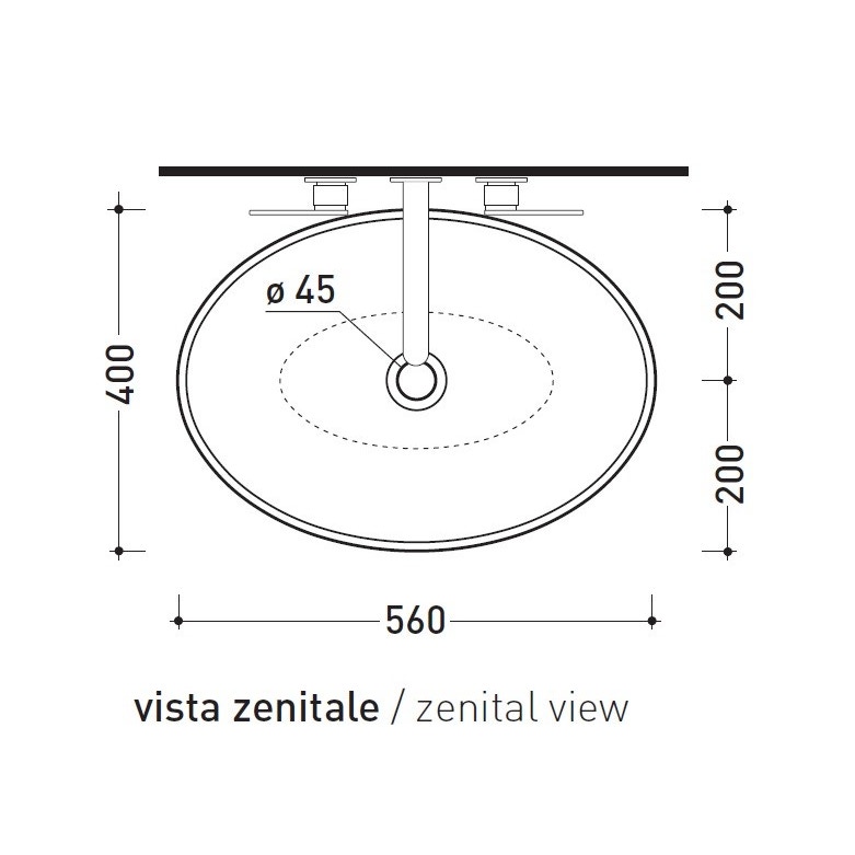 Immagine di Flaminia BOLL 56 lavabo 56 cm da appoggio, colore bianco finitura lucido BL56L