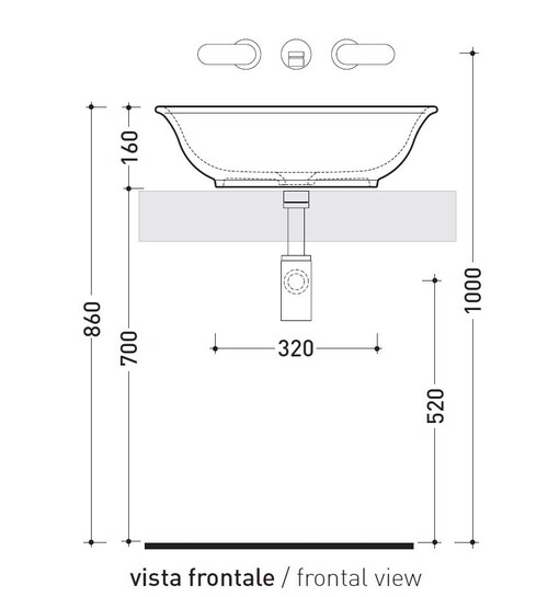 Immagine di Flaminia BOLL 56 lavabo 56 cm da appoggio, colore bianco finitura lucido BL56L