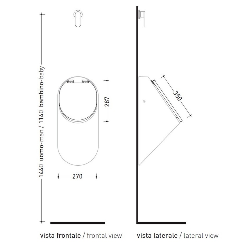 Immagine di Flaminia KEY copri-orinatoio in legno e poliestere, colore bianco finitura lucido KY29CW01