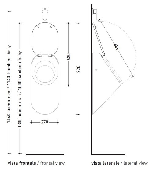 Immagine di Flaminia KEY copri-orinatoio in legno e poliestere, colore bianco finitura lucido KY29CW01