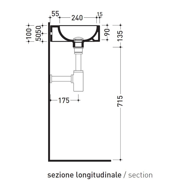 LAVABO MINI TWIN SET CM 30 BIANCO SOSPESO Ceramica Flaminia