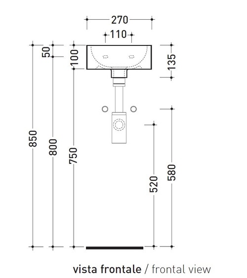 Immagine di Flaminia MINI TWIN 30 lavabo Ø 27 cm sospeso, senza troppopieno, colore bianco finitura lucido 5059