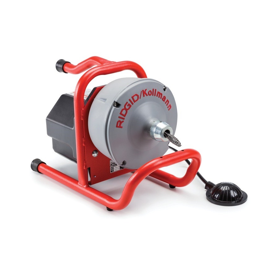 Immagine di Ridgid Stasatrice con AUTOFEED, 230 V, Tubo guida, Staffa di montaggio, Cavo C-13IC -SB, 8 mm x 10,7 m, con ingrossamento finale che ne evita la fuoriuscita e tamburo interno 71742