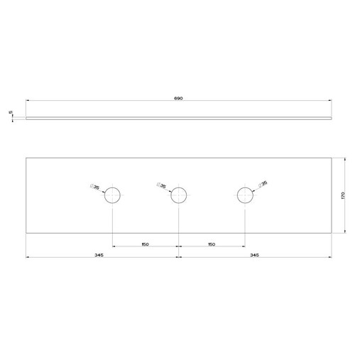 Immagine di Gessi Piastra di finitura tre fori per secur box, finitura antique brass 01663#713