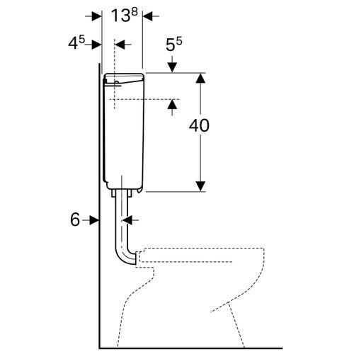 Immagine di Geberit AP140 cassetta di risciacquo esterna a due quantità colore bianco (installazione bassa) 140.301.11.1