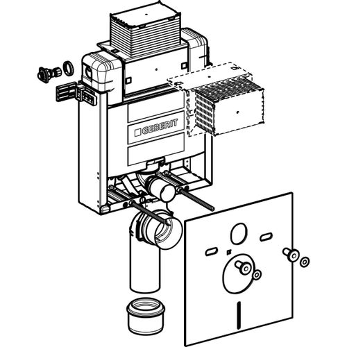 Immagine di Geberit COMBIFIX modulo per WC sospeso, 82 cm con cassetta di risciacquo da incasso Omega 12 cm 110.000.00.1