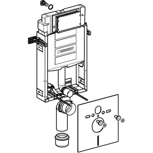 Immagine di Geberit COMBIFIX modulo per wc  sospeso 108 cm con cassetta di risciacquo da incasso Sigma 12 cm 110.307.00.5