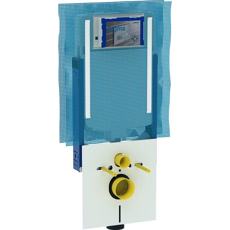 Immagine di Geberit COMBIFIX modulo per WC sospeso 109 cm con cassetta di risciacquo da incasso Sigma 8 cm per aspiratore dei cattivi odori collegato a ventilazione esterna 110.791.00.1
