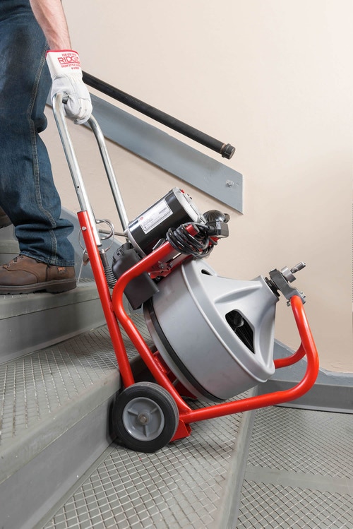Immagine di Ridgid Stasatrice K-400 con guanti per stasatrici RIDGID, Cavo con "anima piena" ad avvolgimento integrale da 12 mm x 23 m, Set di utensili, 230 V 27033